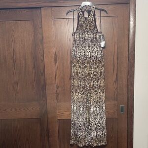 Nina Leonard Exotic Patterned Jumpsuit